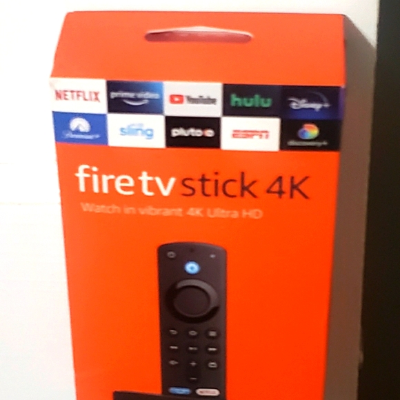 Amazon Fire TV Stick 4K - Black and Orange - Picture 1 of 5